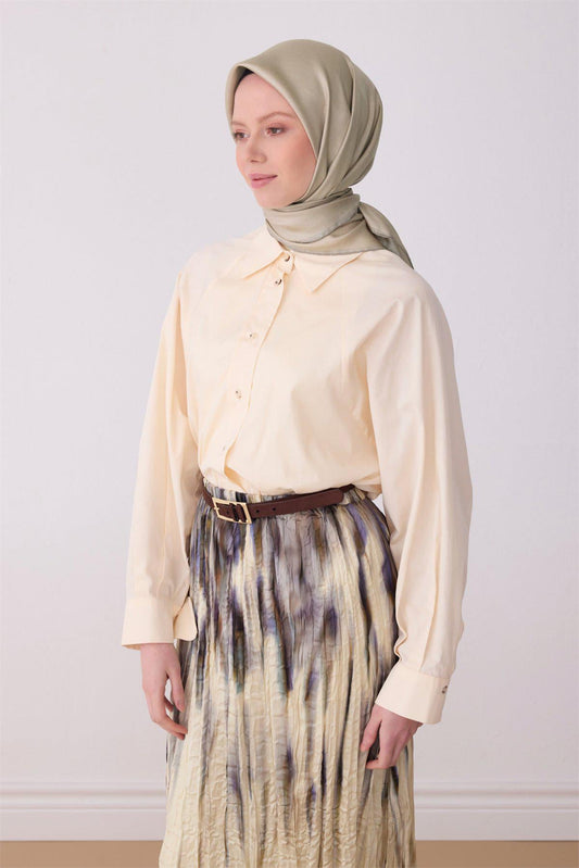 Belli İpek Eşarp - 4305-82 Bej Twill