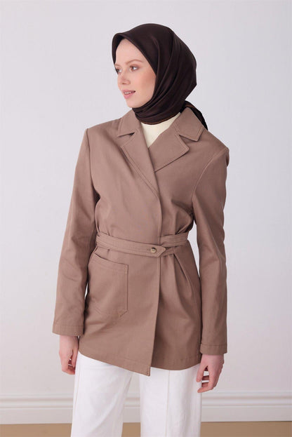 Belli İpek Eşarp - 4305-83 Acı Kahve Twill