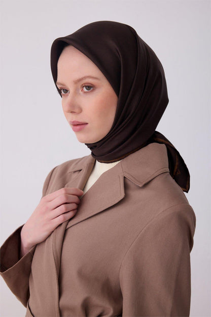 Belli İpek Eşarp - 4305-83 Acı Kahve Twill