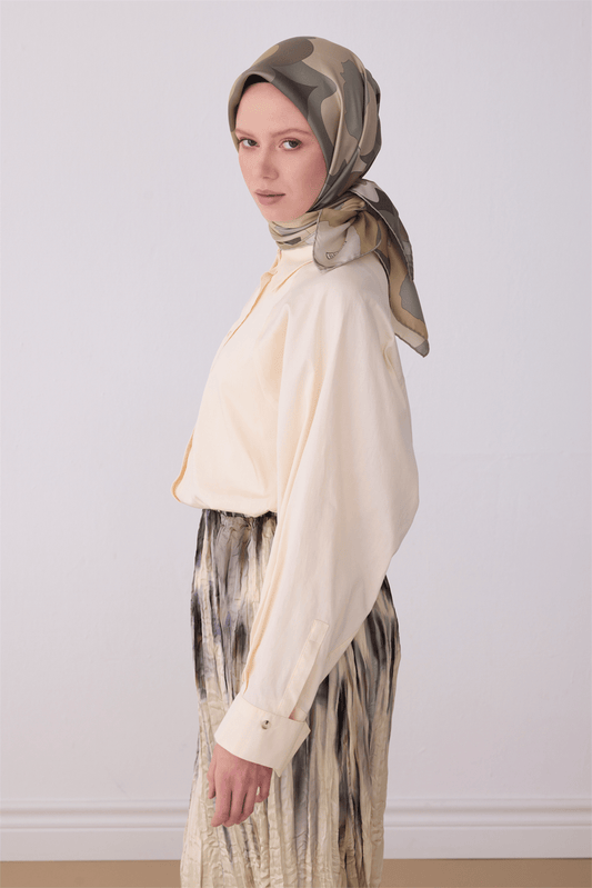 Belli İpek Eşarp - 4306-36 Yeşil Twill