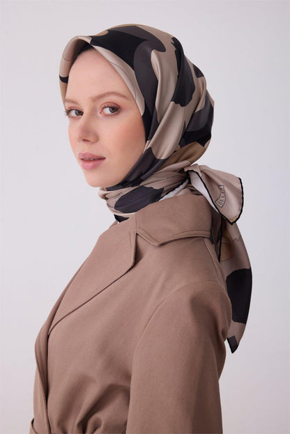 Belli İpek Eşarp - 4306-89 Siyah Taş Twill