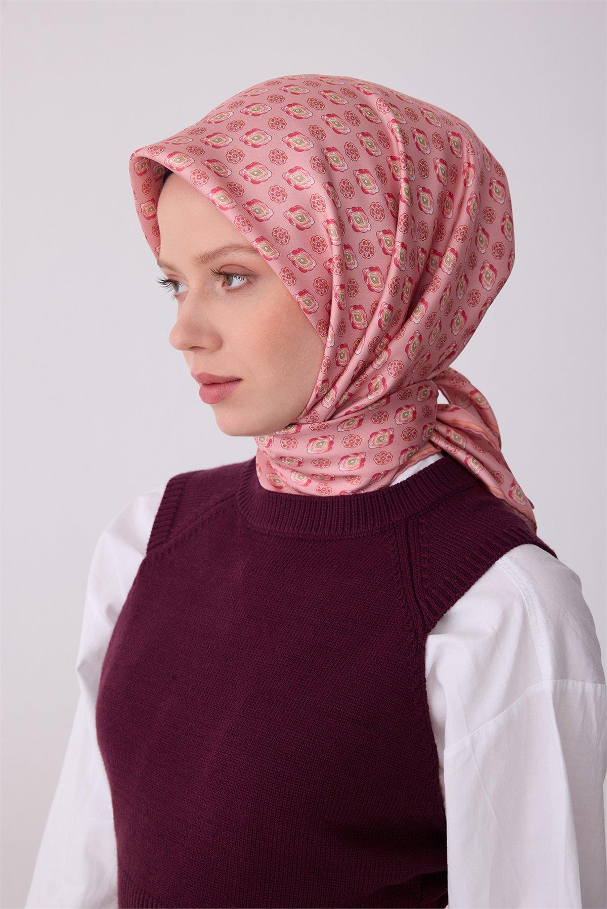 Belli İpek Eşarp - 4308-03 Pembe Twill