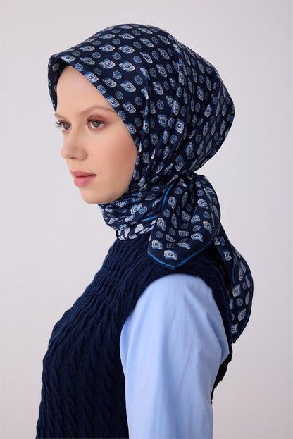 Belli İpek Eşarp - 4308-04 Lacivert Twill