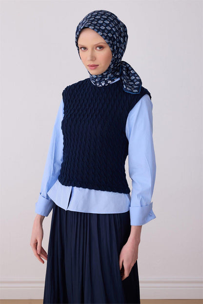 Belli İpek Eşarp - 4308-04 Lacivert Twill