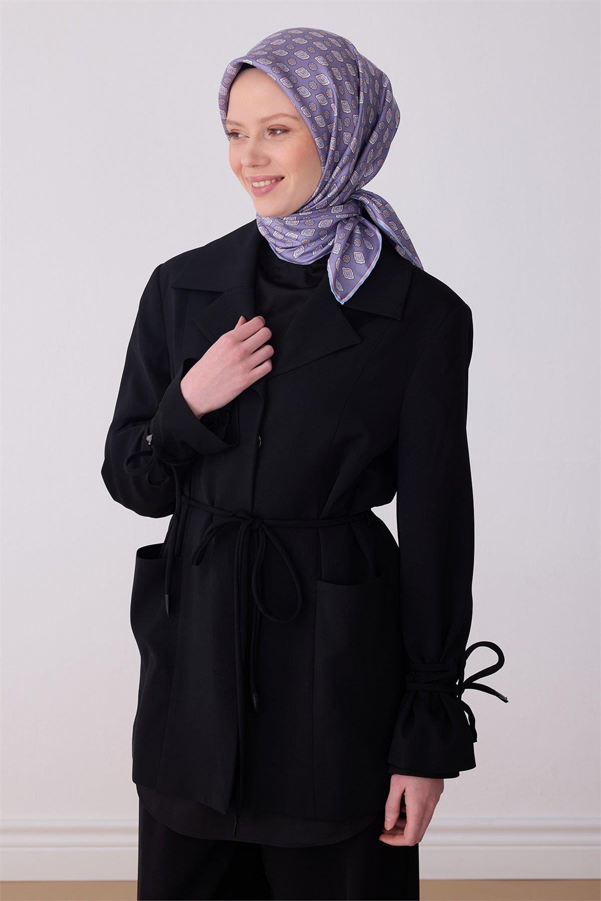 Belli İpek Eşarp - 4308-35 Lila Twill