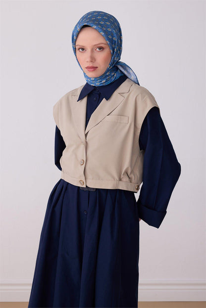 Belli İpek Eşarp - 4308-82 Mavi Twill