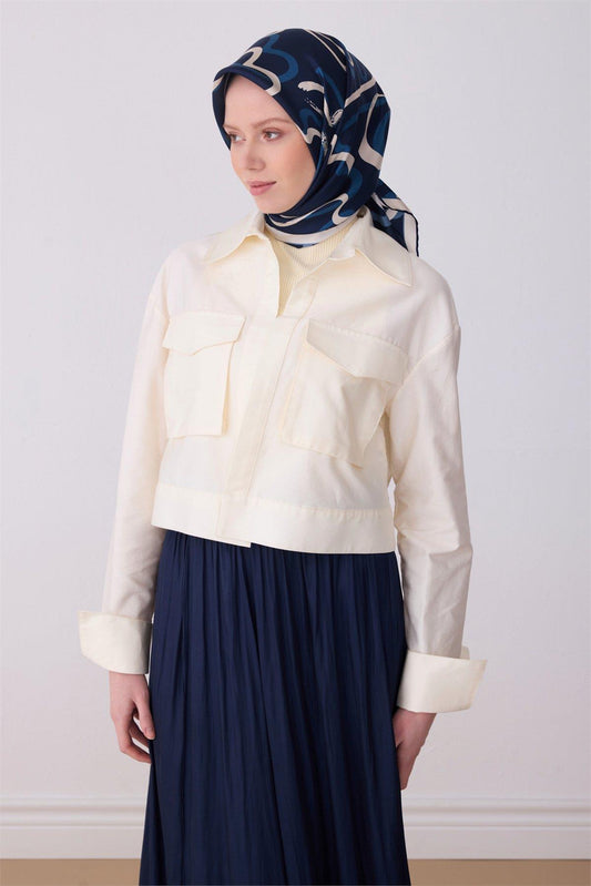 Belli İpek Eşarp - 4309-34 Lacivert Twill