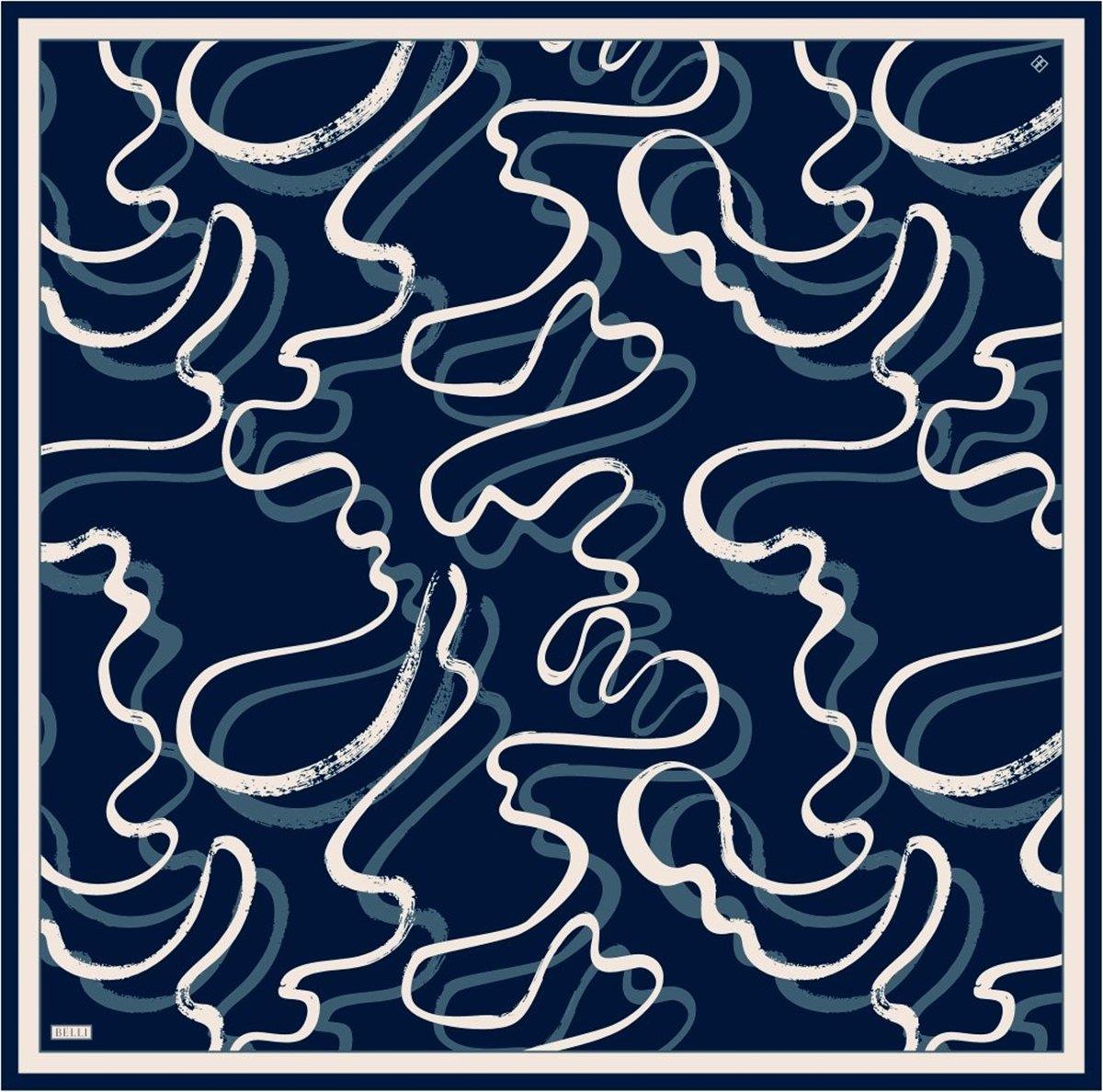 Belli İpek Eşarp - 4309-34 Lacivert Twill