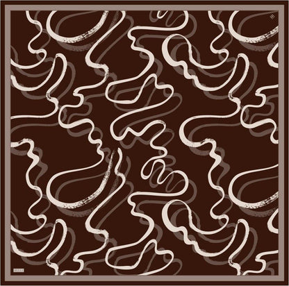 Belli İpek Eşarp - 4309-38 Kahverengi Twill