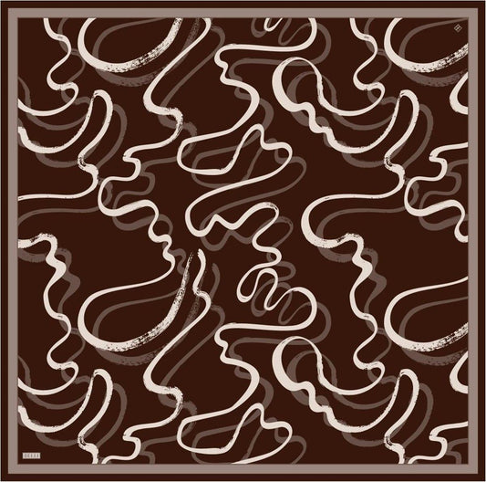 Belli İpek Eşarp - 4309-38 Kahverengi Twill