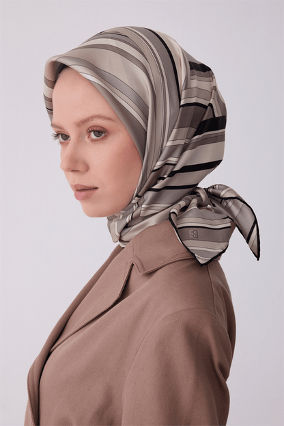 Belli İpek Eşarp - 4311-04 Gri Twill