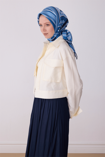 Belli İpek Eşarp - 4311-05 Lacivert Twill