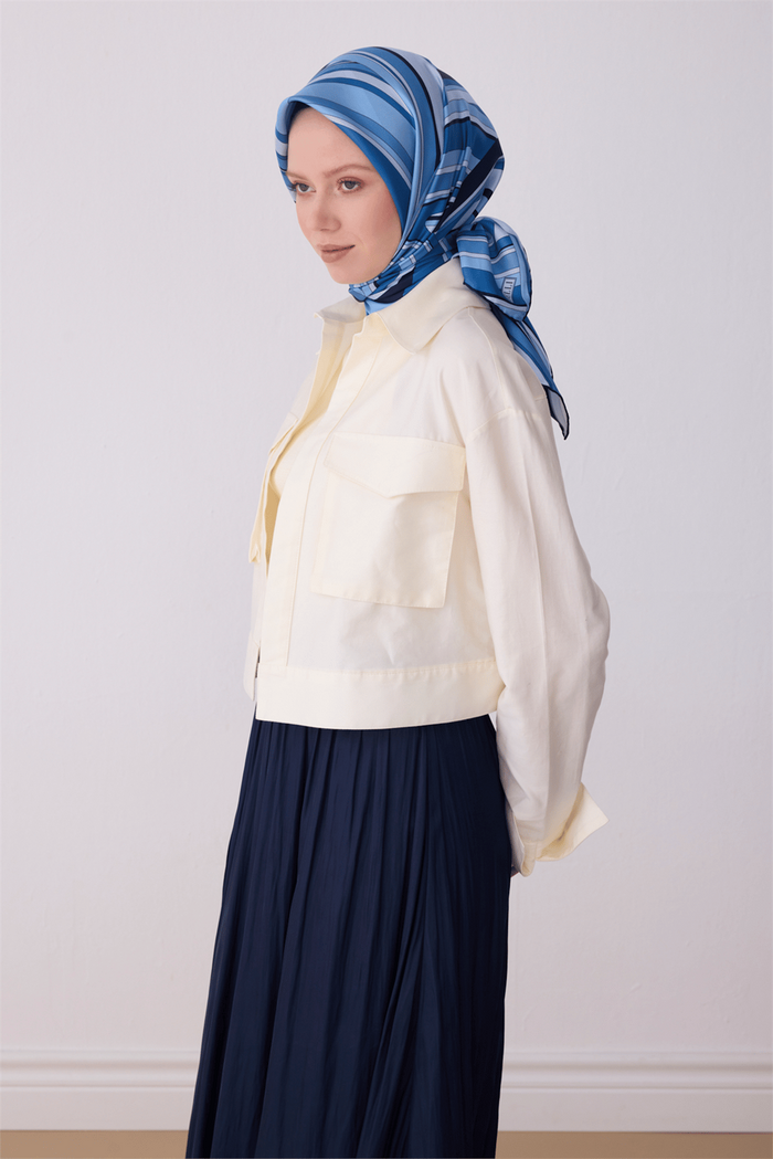 Belli İpek Eşarp - 4311-05 Lacivert Twill