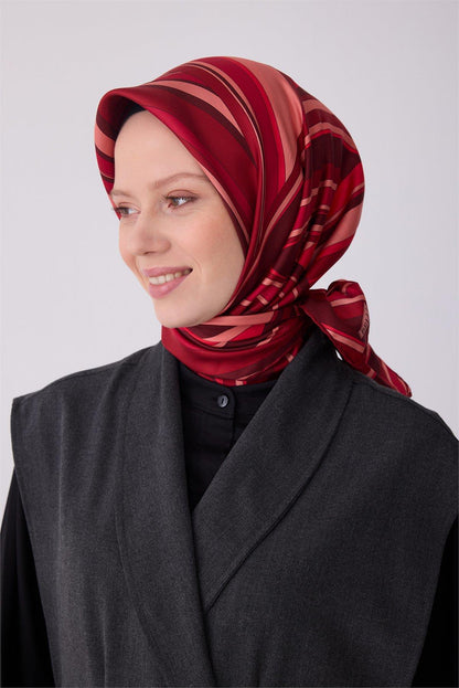 Belli İpek Eşarp - 4311-06 Kırmızı Twill
