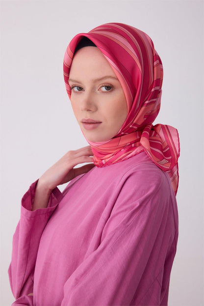 Belli İpek Eşarp - 4311-81 Pembe Twill