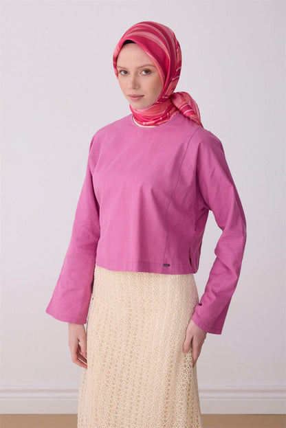 Belli İpek Eşarp - 4311-81 Pembe Twill