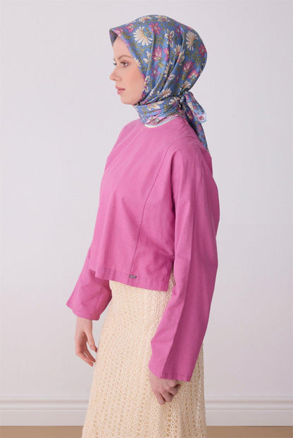 Belli İpek Eşarp - 4314-32 İndigo Twill