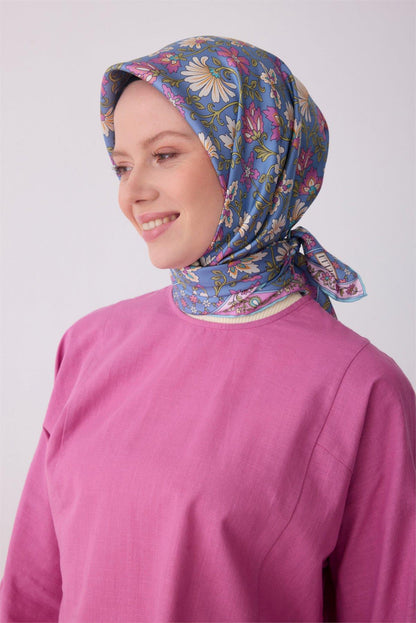 Belli İpek Eşarp - 4314-32 İndigo Twill