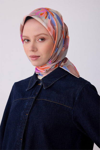Belli İpek Eşarp - 4315-33 Pudra Pembe Twill