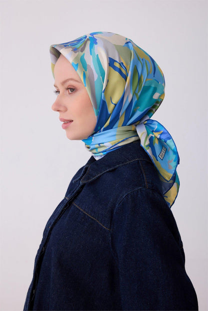 Belli İpek Eşarp - 4315-83 Turkuaz Twill