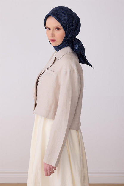 Belli İpek Eşarp - 4317-53 Lacivert Twill