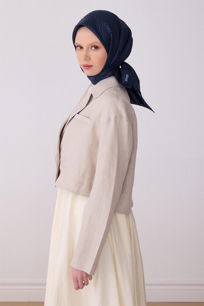 Belli İpek Eşarp - 4317-53 Lacivert Twill