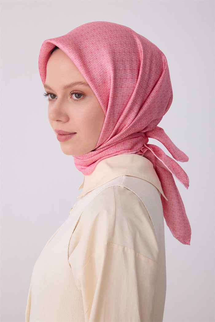 Belli İpek Eşarp - 4317-55 Pembe Twill