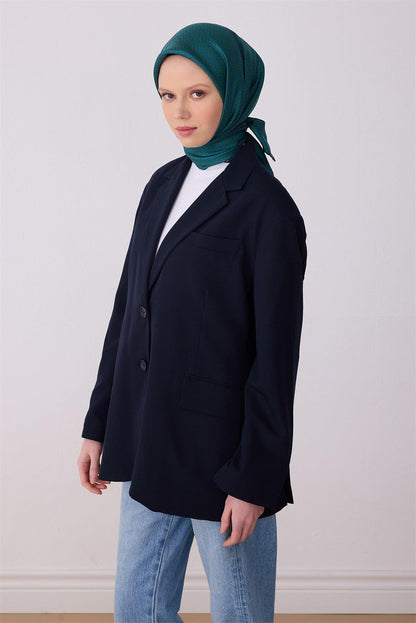 Belli İpek Eşarp - 4317-85 Petrol Twill
