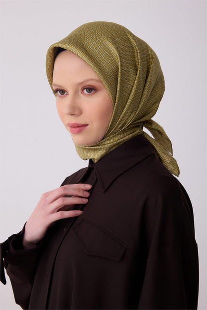Belli İpek Eşarp - 4317-88 Hardal Twill