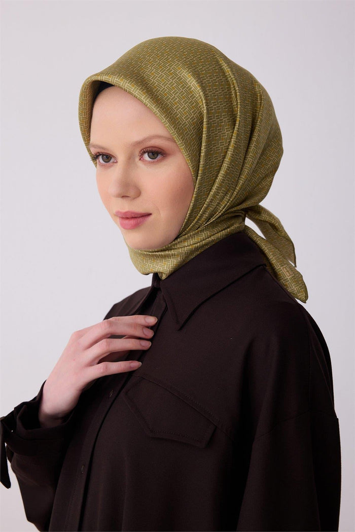 Belli İpek Eşarp - 4317-88 Hardal Twill