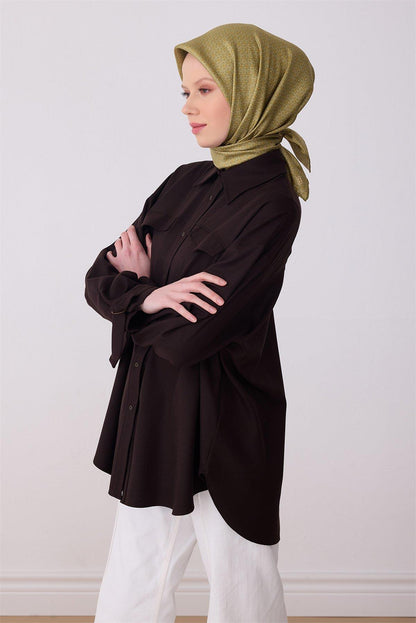 Belli İpek Eşarp - 4317-88 Hardal Twill
