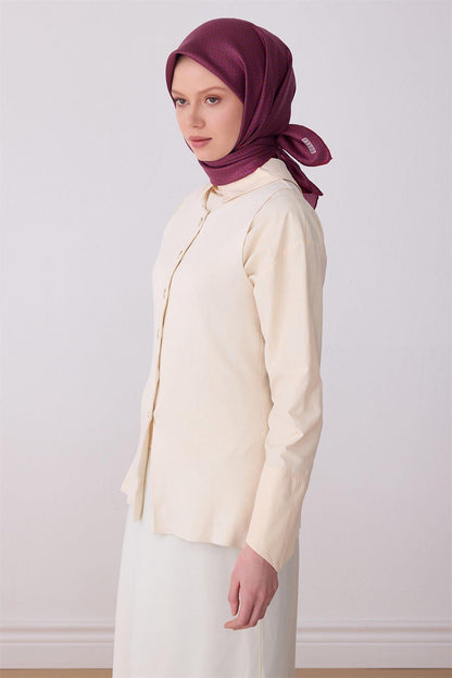 Belli İpek Eşarp - 4317-89 Mürdüm Twill