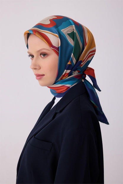 Belli İpek Eşarp - 4318-80 Lacivert Twill