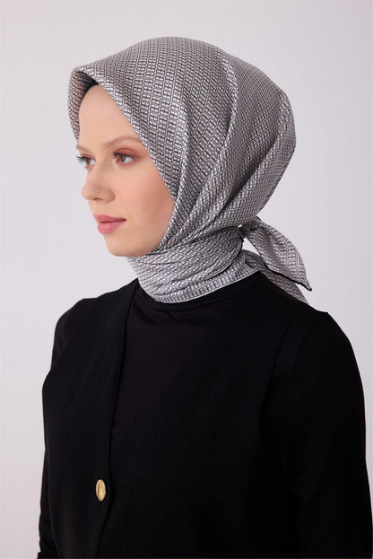 Belli İpek Eşarp - 4321-53 Siyah Twill
