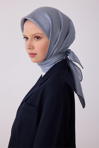 Belli İpek Eşarp - 4321-56 Mavi Twill