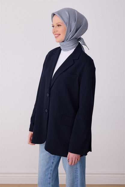Belli İpek Eşarp - 4321-56 Mavi Twill