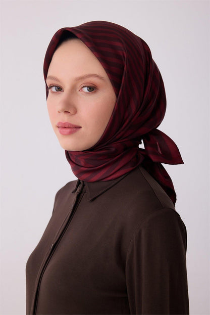 Belli İpek Eşarp - 4325-51 Bordo Twill
