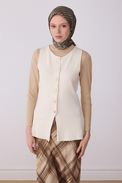 Belli İpek Eşarp - 4325-85 Haki Twill