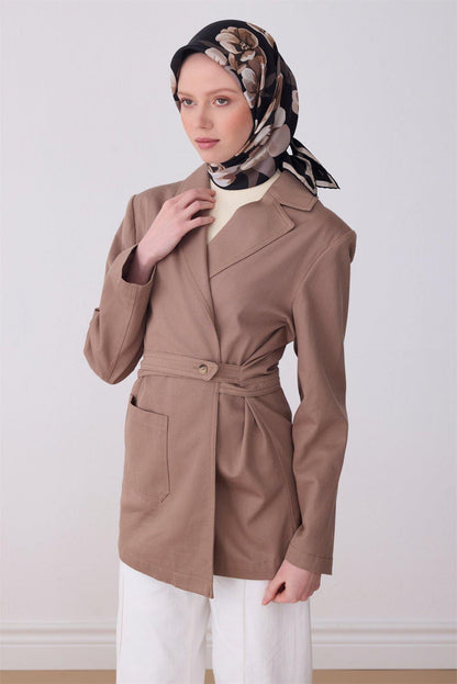 Belli İpek Eşarp - 4330-01 Siyah Twill