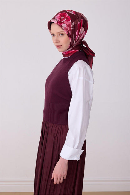 Belli İpek Eşarp - 4330-04 Bordo Twill