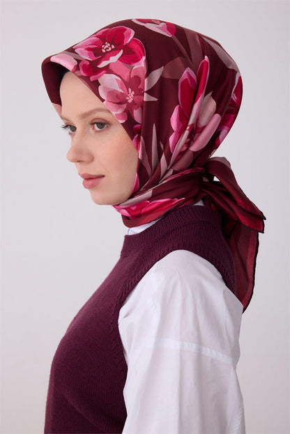Belli İpek Eşarp - 4330-04 Bordo Twill