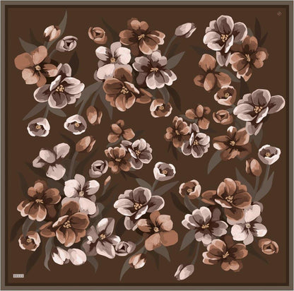 Belli İpek Eşarp - 4330-51 Acı Kahve Twill