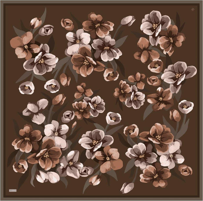 Belli İpek Eşarp - 4330-51 Acı Kahve Twill