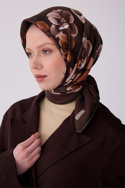 Belli İpek Eşarp - 4330-51 Acı Kahve Twill