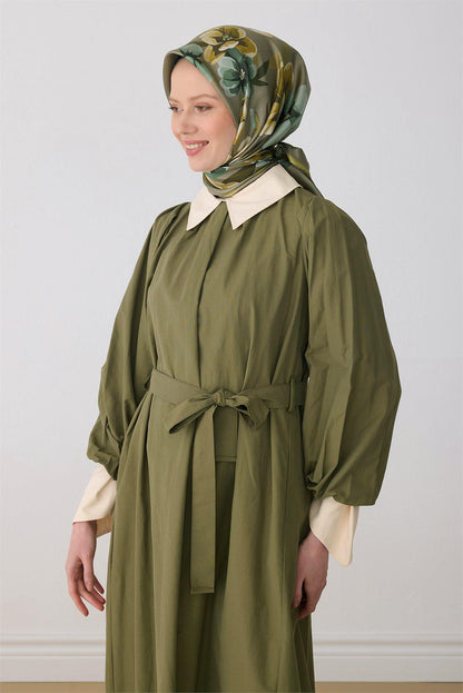 Belli İpek Eşarp - 4330-81 Haki Twill