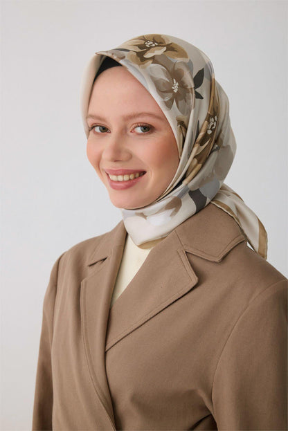 Belli İpek Eşarp - 4330-84 Bej Twill