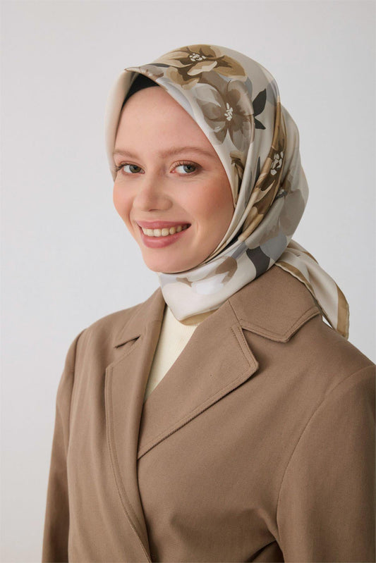 Belli İpek Eşarp - 4330-84 Bej Twill