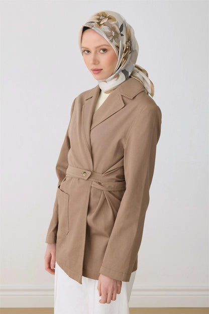 Belli İpek Eşarp - 4330-84 Bej Twill