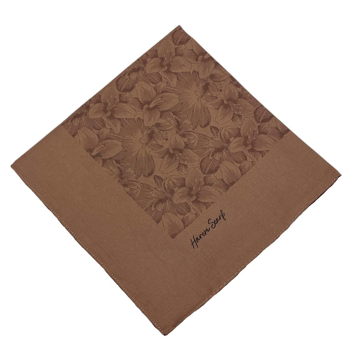 Harem Scarf Viskon Eşarp - Gold Derin - Çikolata