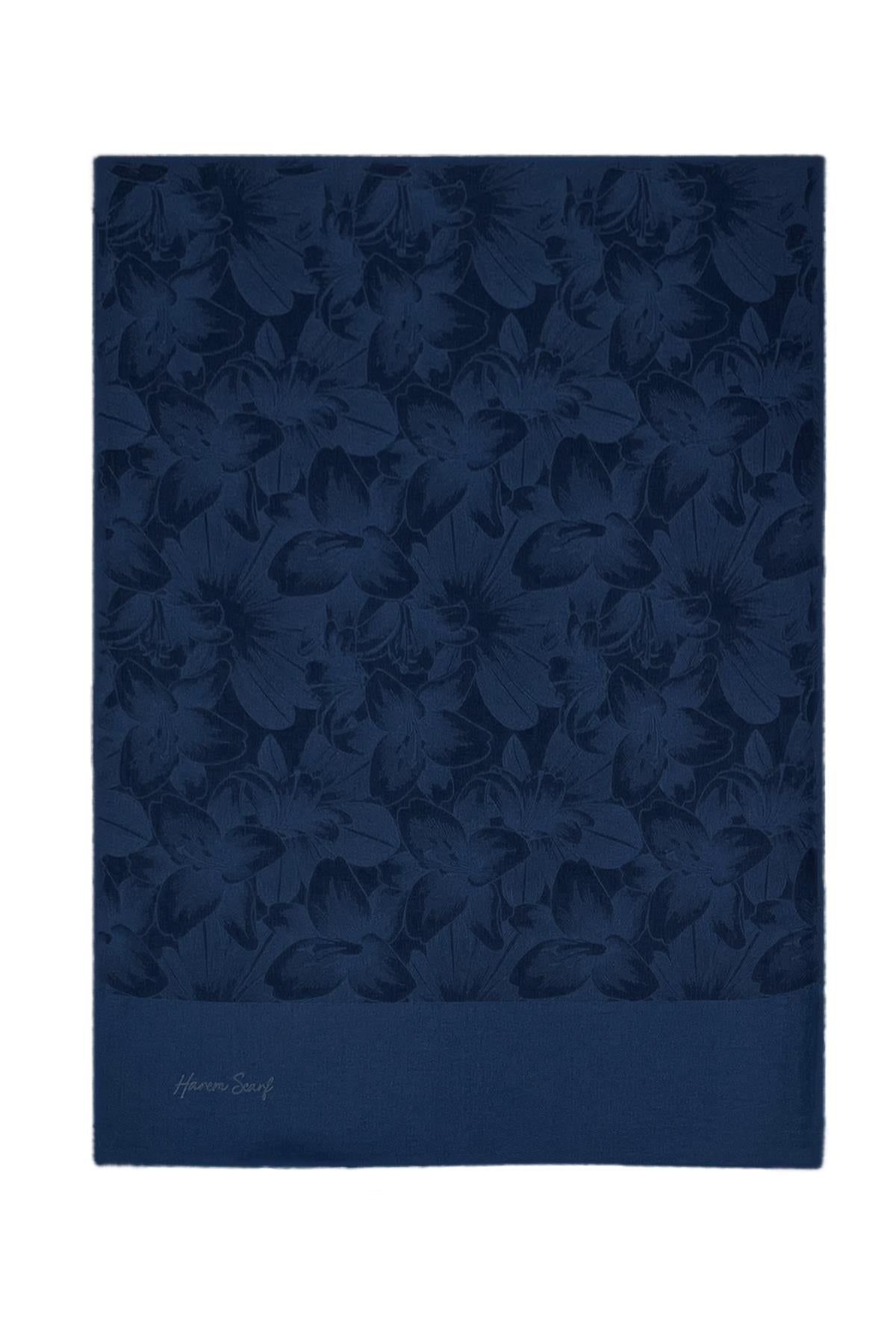 Harem Scarf Viskon Şal - Gold Derin - Lacivert